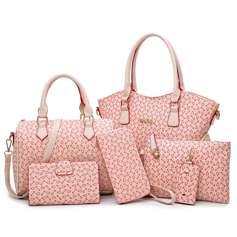 6 conjunto bolsas de mano de lujo de marca famosa para mujer 2019 nuevo bolso de cuero PU bolsos de mensajero Bolsos Mujer bolsa feminina|Bolsos de hombro| - AliExpress