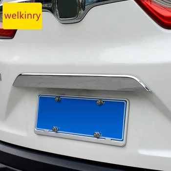 

WELKINRY car auto cover For Honda CR-V CRV 2017 2018 2019 2020 ABS chrome rear tail box gate back door trunk boot trim