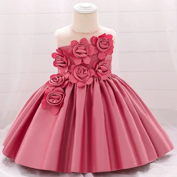 

1-3 year Girl's formal dress O neck sleeveless ponchos piano show host summer princess birthday ceremony children dress