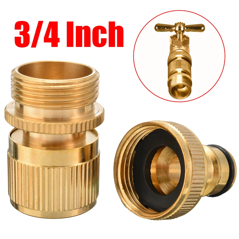 Details about   3/4' Garden Hose Quick Connect Water Hose Fit Brass Female Male Connector Set 