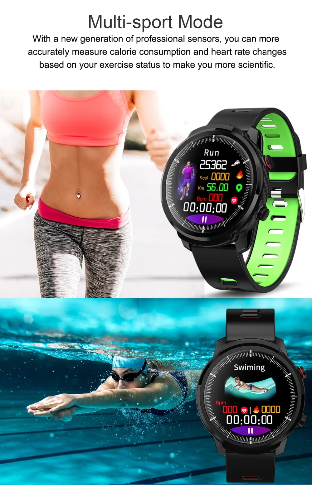 L3 Смарт часы Полный сенсорный экран IP67 sводонепроницаемый Smartwatch сна сердечного ритма Мониторинг Артериального Давления бег спортивный браслет