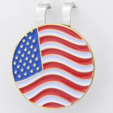 Персонализированные американский флаг мяч для гольфа маркер ж/Магнитная шляпа кепки клип аксессуары M7DC