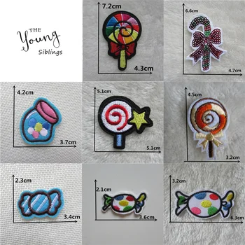 

Sweets iron on patches food thermo-stickers DIY Sewing Applique Badge Decorate Jacket bag hat embroidery Stripes for clothes