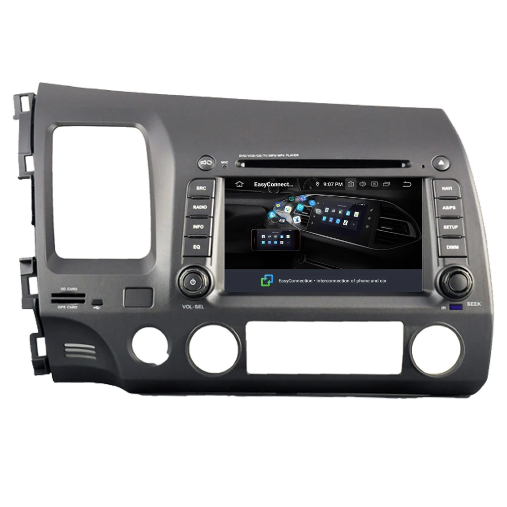 Top RoverOne Car Multimedia Player For Honda For Civic 2006 - 2011 Android 9.0 DVD GPS Navigation Stereo Radio Bluetooth PhoneLink 3