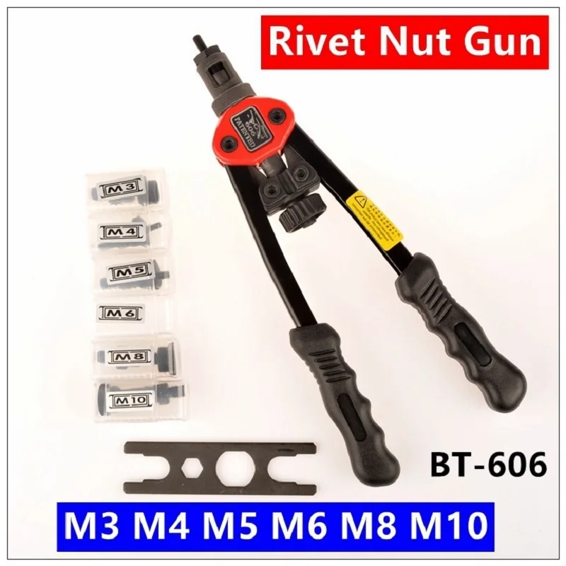 Riveter Nut Gun 12" Blind AUTO Riveter Nut tool Heavy Hand INSER Rivet NUT Tool Manual Mandrels M3 M4 M5 M6 M8