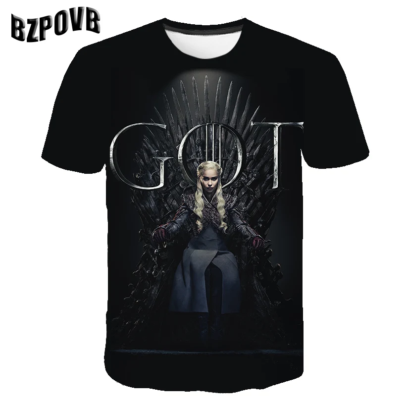 

New 2019 T Shirt Mother of Dragons T-Shirt Game of Thrones Graphic Tees Funny and eye-catchingSummer Short Sleeves