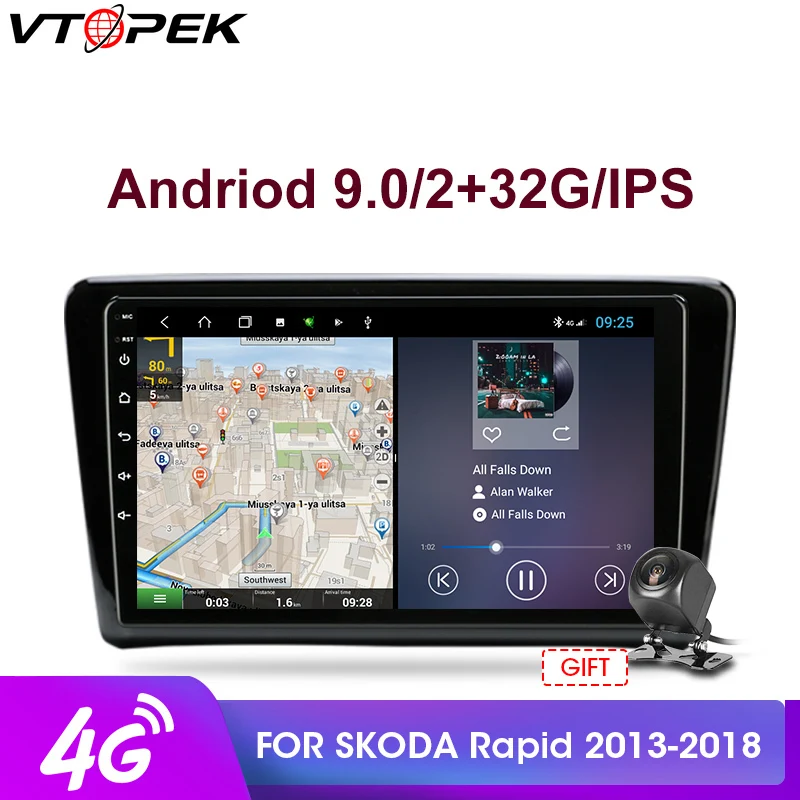 

Vtopek 9 inch 2din Android Car Radio Multimidia Video Player Navigation GPS For VW Skoda Rapid Santana 2013-2018 Head Unit 2 din