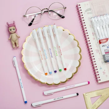 

8 pcs/pack Wonderful Mixed Color Gel Ink Pen Signature Pen Escolar Papelaria School Office Supply Promotional Gift