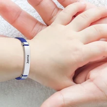 Безопасный силиконовый детский ID браслет на заказ с именем для девочек и мальчиков детский резиновый фирменный персонализированный браслет