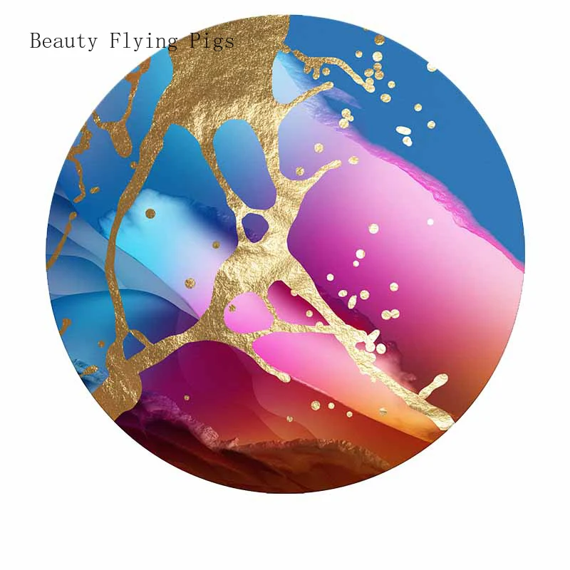 Прямые продажи абстрактный свет роскошный круглый ковер спальня масляного художника с гардеробной качалка подвесная корзина Фото Коврик