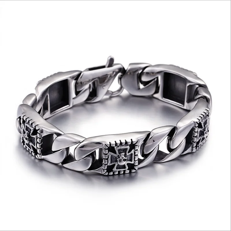 Нержавеющая сталь череп Классический Мужской панк браслет с фигуркой велосипеда браслет подарок на праздник