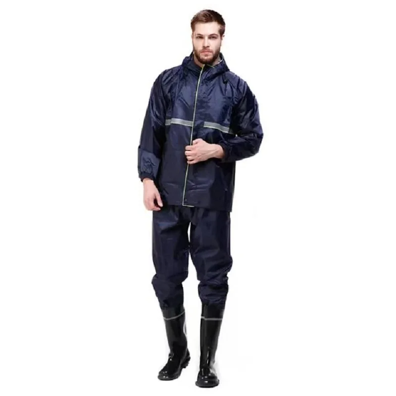 

Superior Quality Pvc Fashion Security Reflection Waterproof Raincoat Full Body Raincoat