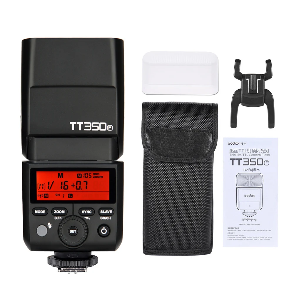 Godox Thinklite TT350F мини-Вспышка Speedlite 2,4 г Беспроводной TTL вспышка для камеры Speedlite для ЖК-дисплея с подсветкой FUJIFILM X-Pro2 X-T20 X-T2 X-T1 Камера s
