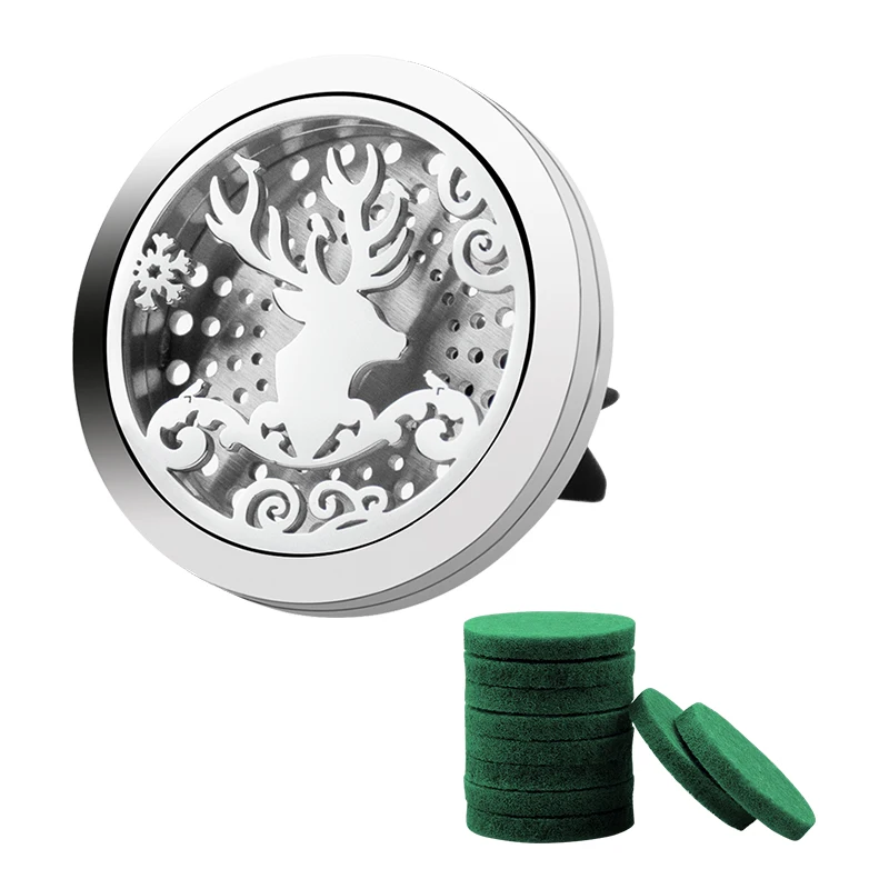 Christmas Theme Car Air Freshener Holder Accessories For Flavoring Perfume Smell Scent Auto Interior Decoration Aroma Fragrance - Название цвета: Head N Green