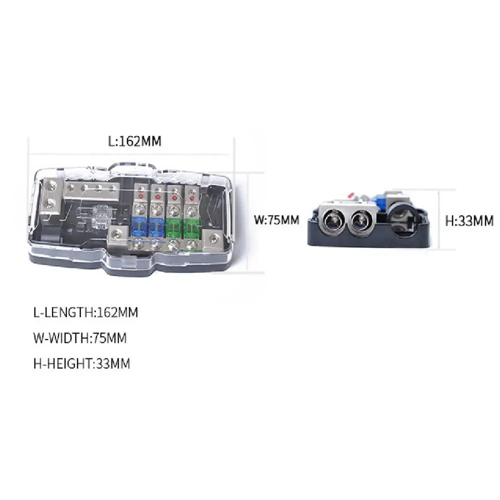 Многофункциональный светодиодный индикатор автомобиля аудио стерео ANL держатель предохранителя распределительный блок 0/4GA 4 пути предохранители блок коробки 30A 60A 80A