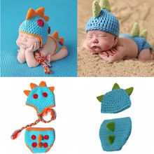 Costume pour nouveau né, fait à la main, accessoires Photo décontractés pour bébé, en forme de dinosaure 