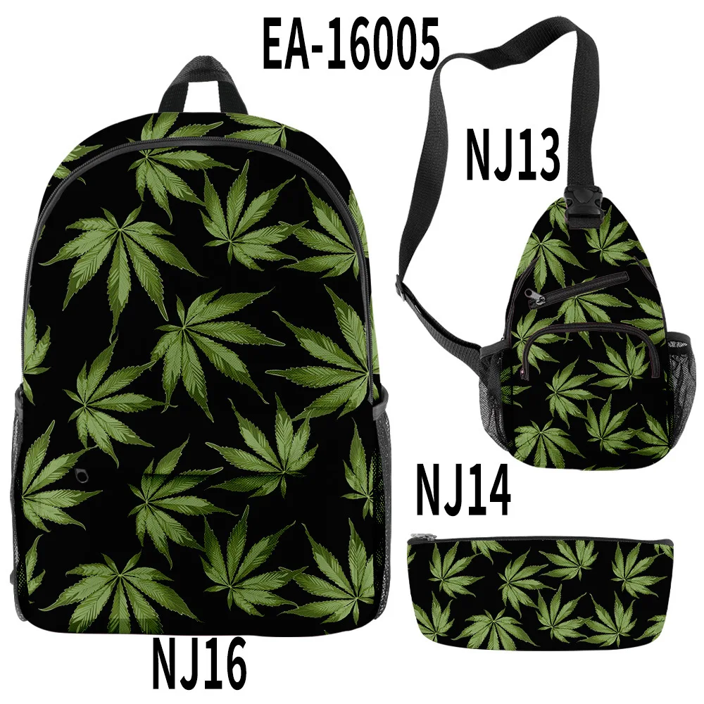 thumbnail image 1 of Mochila de moda con impresión 3D 2021, mochila con hojas, mochila para hombres y mujeres, mochila para estudiantes, compatible con personalización, 1 of 5