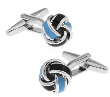 

Pictographic Class High Quality French cuffflinks Bluish Black Double Color Linen Flower Color Cufflinks B1013