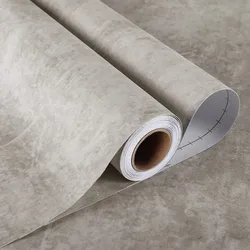 Concrete Wallpaper Primary Color Vinyl Self-adhesive Removable Storefront Decoration Lndustrial Cement Texture Wall Sticker Roll