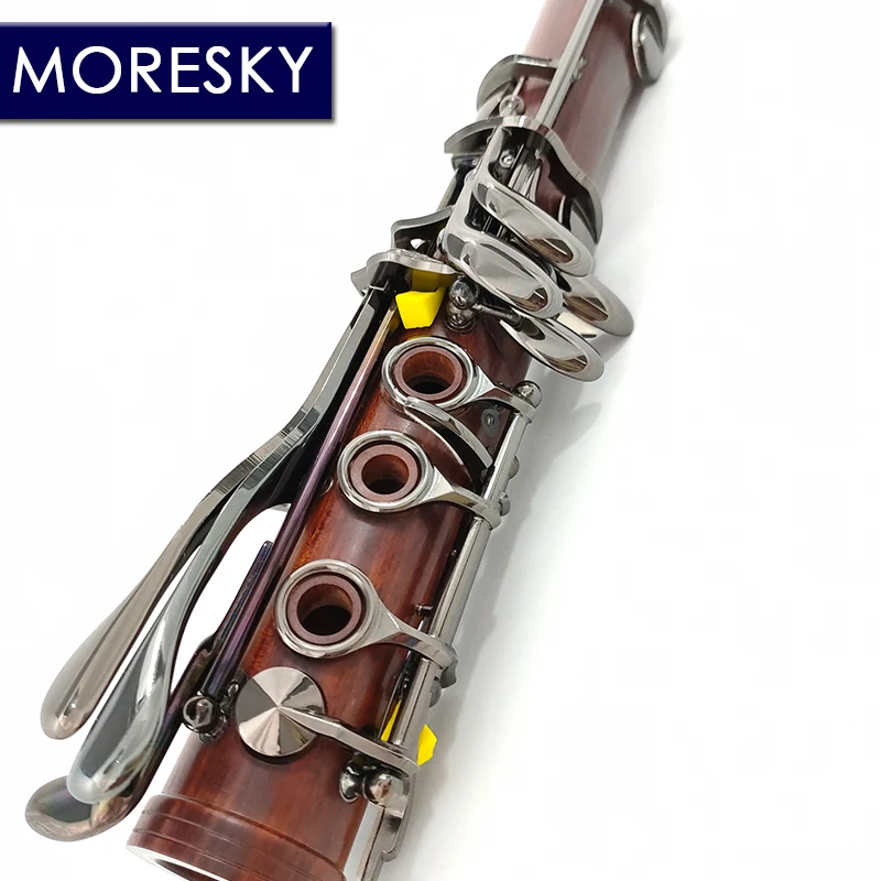 Moresky red wood professional clarinet bb rosewood black nickel plating keys solid wood sib klarnet m