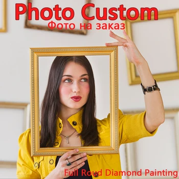 

Photo Custom Diamond Embroidery 5D Diy Diamond Painting Full Round daimond painting Picture Of Rhinestones diamant Mosaic drill