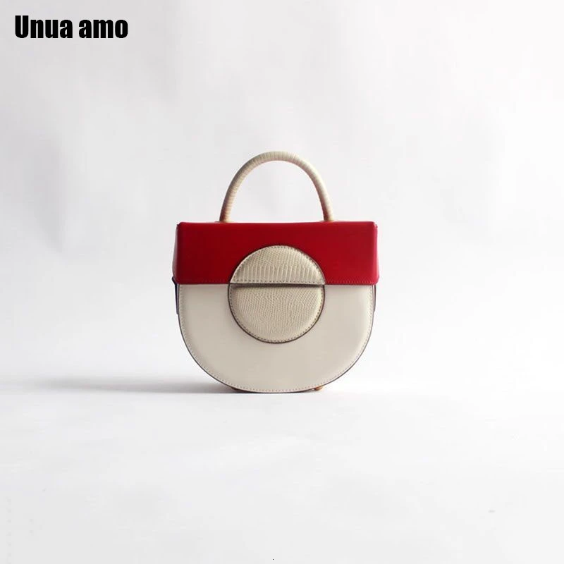 Unua amo 2019 женские сумки контрастные цвета роскошные натуральная кожа маленький