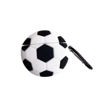 

Fashion Soccer Pattern Protective Case Soft Silicone Cover Skin Protector with Carabiner for Airpods 1/2 Charging Box Accessorie