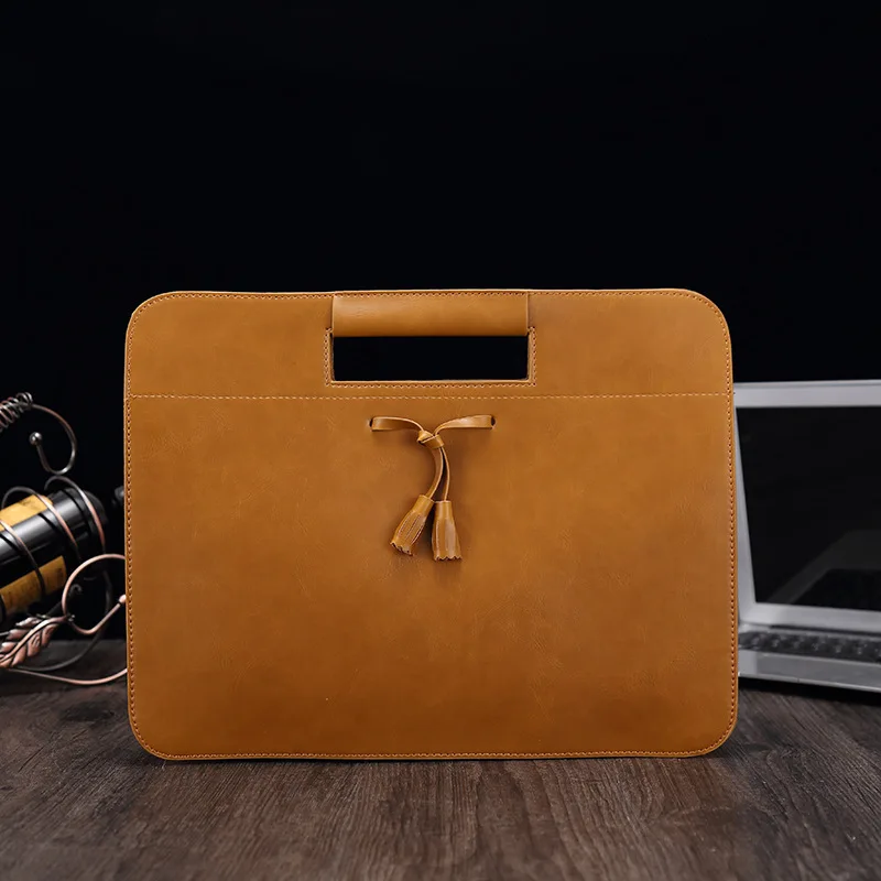 

Briefcase Handbag Large Capacity Simple Inclined Shoulder Bag Men's Business Multi-functional Horse Leather File Bag