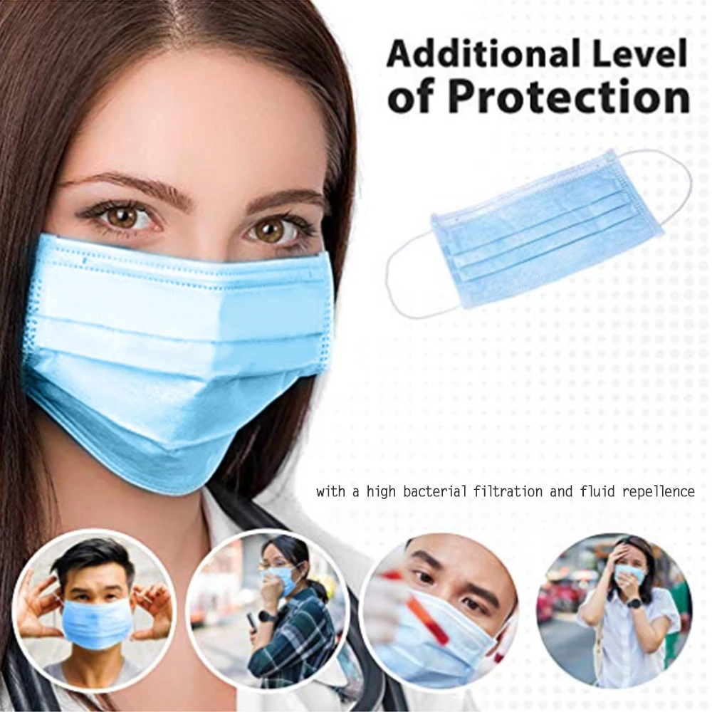 

50/100/150pcs Mask Disposable masks Surgical masks non-woven masks Super comfortable Large face mask N02023