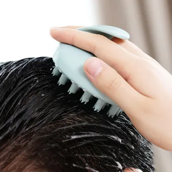 

Mini Green Scalp Massager Brush Dandruff Silicone Wet Or Dry Home Shampoo Scrubbing Scalp Massager Brush