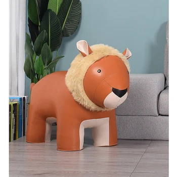 LARGE NEW LION STOOL Microfiber Leather Surface A Special Furniture For Your Home Decoration New Lion Stool 4