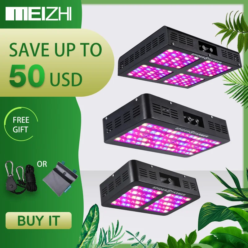 MEIZHI Spider Farmer Dimmable LED 300W/450W/600W Grow Light Full Spectrum  Hydroponic system indoor garden plant growing light