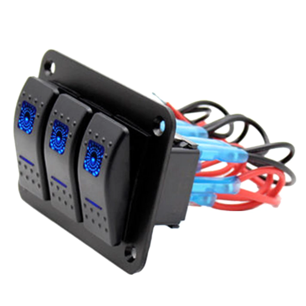 Premium 12v 24v Switch Box Panel 3 On Off Rocker Switch With Led Light Dimensions 2 4x2 4x3 5inch L W H Car Switches Relays Aliexpress