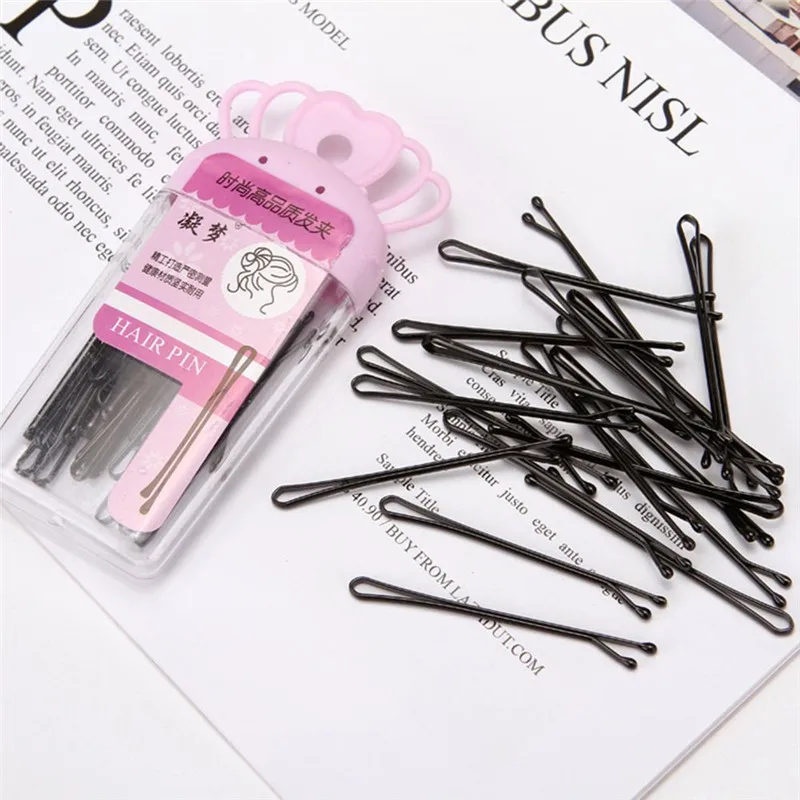 20Pcs/Box Curly Wavy Bobby Pins Hair Clips Women Girls Crude Black Metal Hair Barrettes Invisible Hairpin Hair Styling Accessory