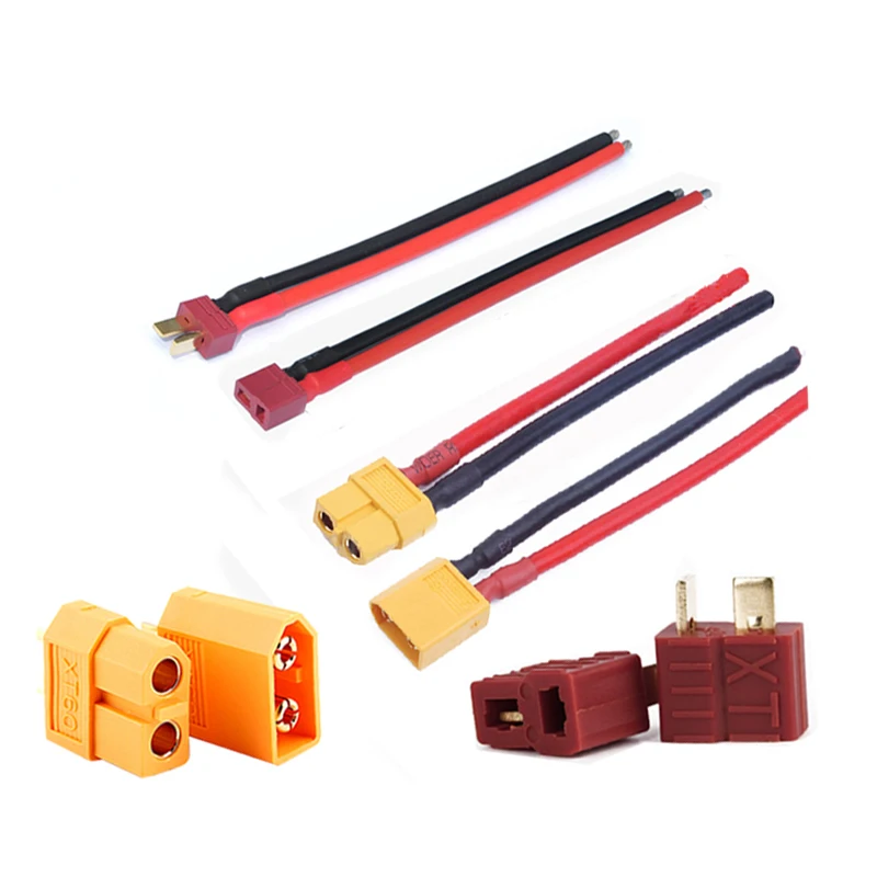 T Plug XT60 Male Female Connector with 100mm 14AWG silicone wire For iMax b6 Accessory RC Lipo/Ni-CD Battery charging