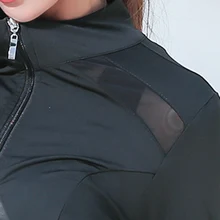 Горячая Женская Спортивная одежда для йоги куртка с длинным рукавом быстросохнущая модная сетчатая одежда для фитнеса