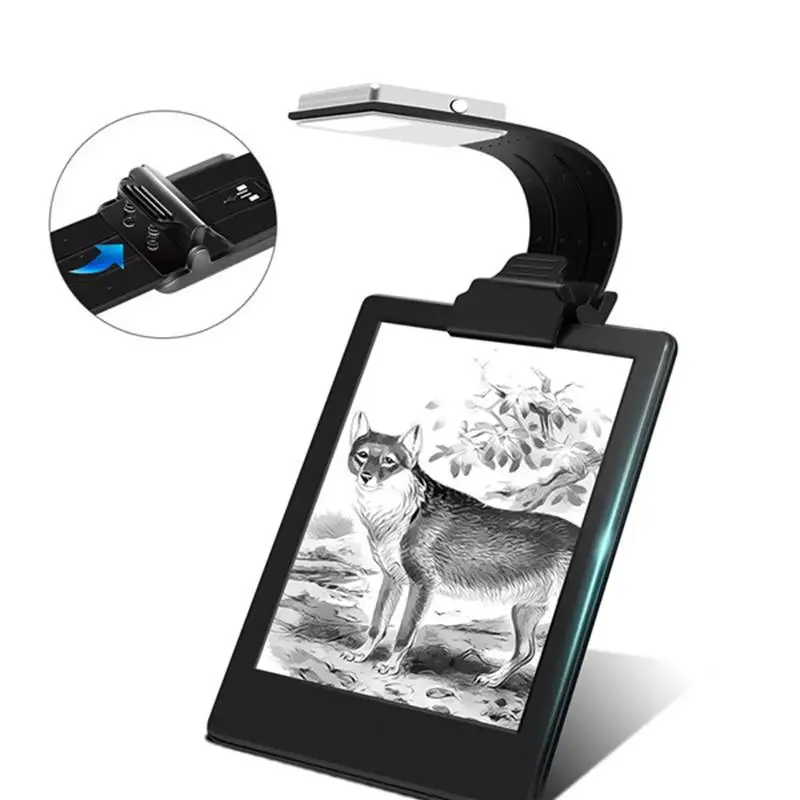 Книжный светильник, светодиодный светильник для чтения с зажимом, USB Перезаряжаемый жесткий переключатель, 4 уровня регулируемой яркости, Гибкий Многофункциональный светильник