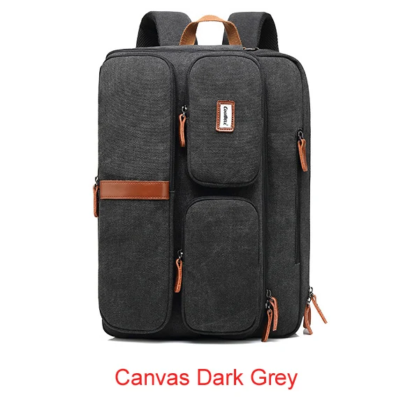 17 17,3 дюймов Выдвижной Водонепроницаемый Бизнес сумки для ноутбуков Чехол Сумка через плечо рюкзак для мужчин и женщин - Цвет: canvas Dark grey