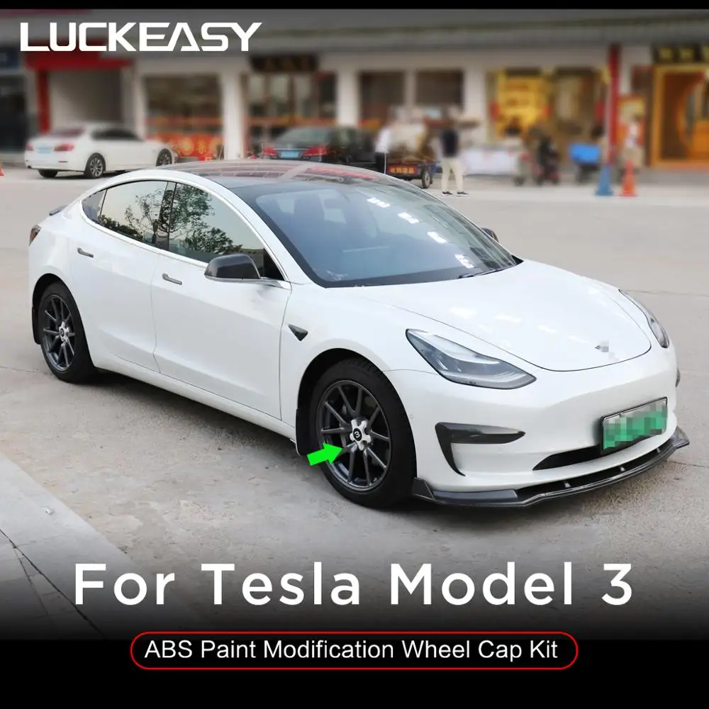 LUCKEASY концентратор Кепки планетарный редуктор двигателя для Tesla модель 3 машинный гараж из 20 дюймов колеса P версия ABS Кепки белый комплект 4 шт./компл