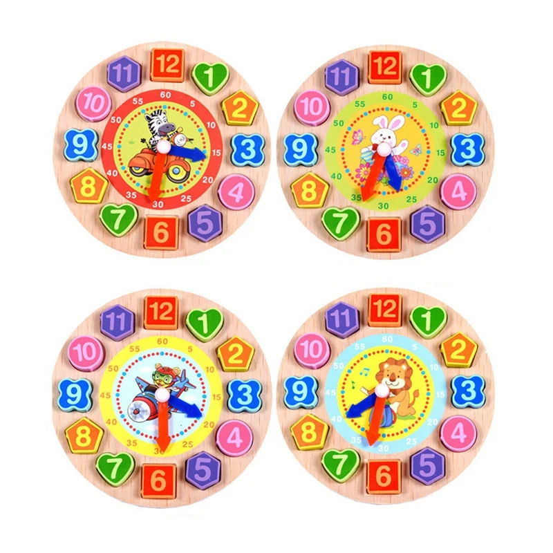 

Wooden Toys Colorful 12 Digital Clock Toys Digital Geometry Cognitive Match Clock Toys Child Early Education Toy Puzzles Early L
