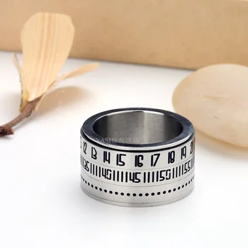 

rings for mens gold time stainless steel steel ring fashion Rotating Arabic numeral rings Steampunk gifts for male accesories