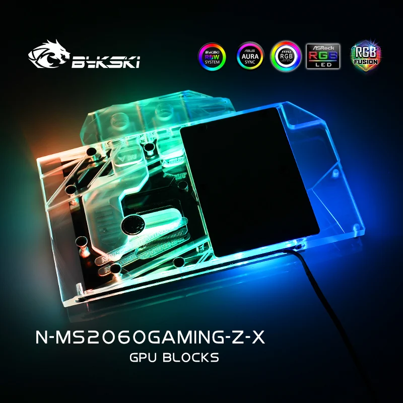 Bykski gpu кулер для MSI Geforce RTX2060 GAMING Z 6G водяное охлаждение полное покрытие графическая