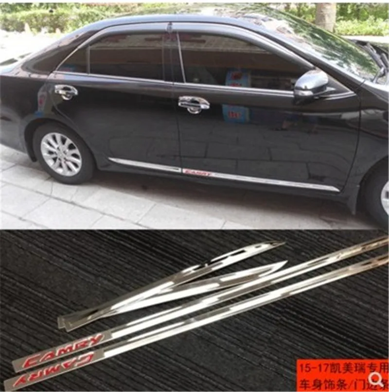 

Car styling Stainless Steel body side moldings side door decoration for Toyota Camry 7th Generation 2012-2017