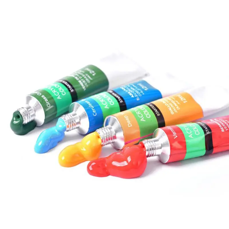 

12/24 Colors Professional Acrylic Paints Brush Set 12ml Tubes Artist Drawing Painting Pigment Hand Painted Wall Paint DIY Arts