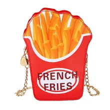 Hamburger Fries Pattern Crossbody Bags Versatile Casual Personality Women Messenger Bags Chain Shoulder Bag#YJ