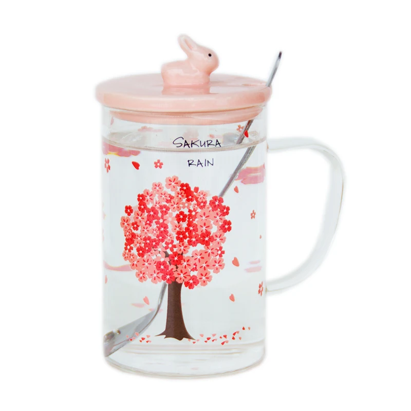 Starbucks Korea Valentines Pink Beam Handle Glass Mug