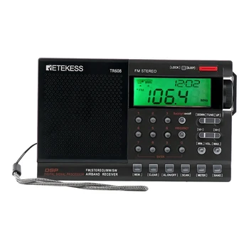 

Retekess TR608 FM / MW/ SW / Air Multi Band Radio Portable Digital Radio Speaker with LCD Display with Clock Alarm Sleep Timer