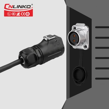 

Cnlinko 2 Pin M20 Power Jack Industrial Circular Connector 20A 500V Outdoor IP67 Solar Panel LED Male Plug Adapter Welding Cable
