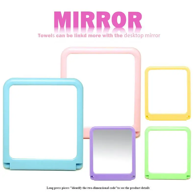 Bathroom Multi-purpose Mirror Multi-function Candy Color Large Towel Hanging Plastic Folding Table | Дом и сад