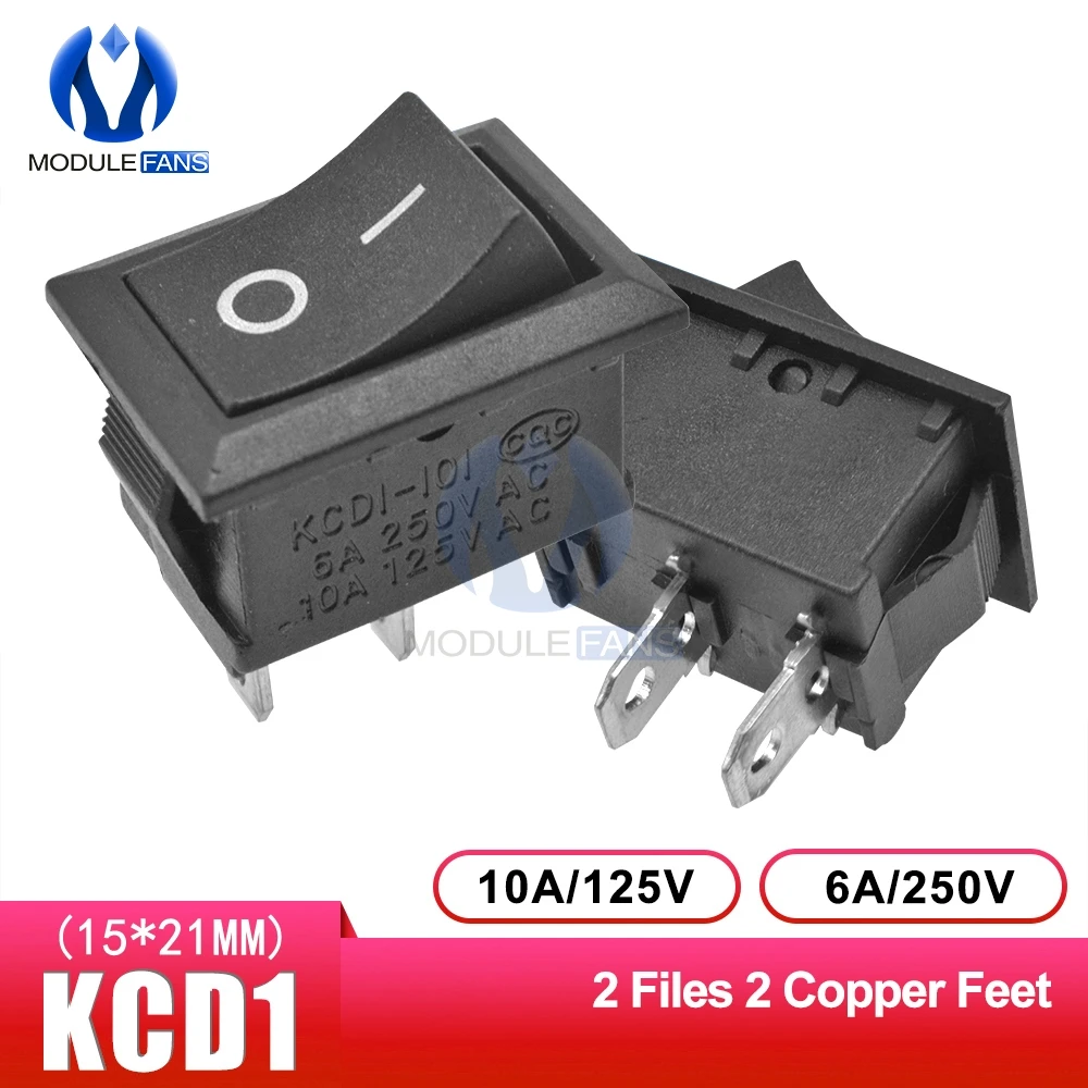 5 шт./лот выключатель питания лодки 2 контактный света 6A AC 250 В AC250V 15*21 мм 15x21мм без
